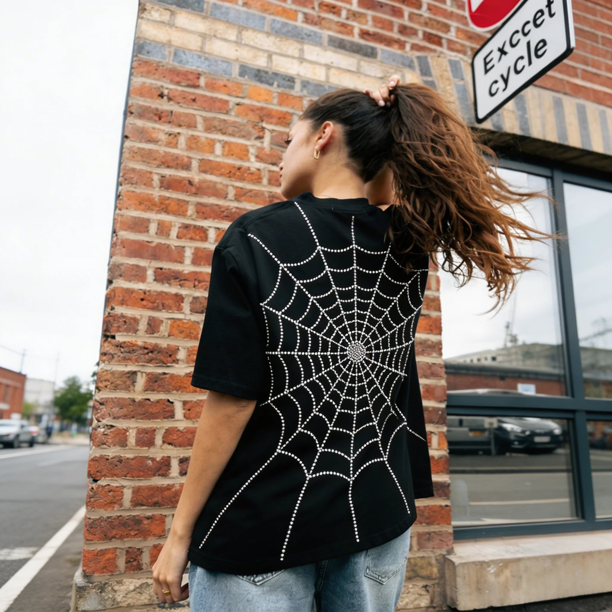 Rhinestone Web Tee